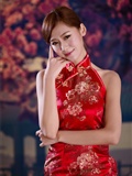 Beautiful Winnie snow red cheongsam sexy charming(4)